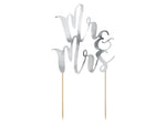 CAKE TOPPER MR&MRS SILVER (25.5CM)