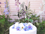 CAKE TOPPER MR&MRS SILVER (25.5CM)