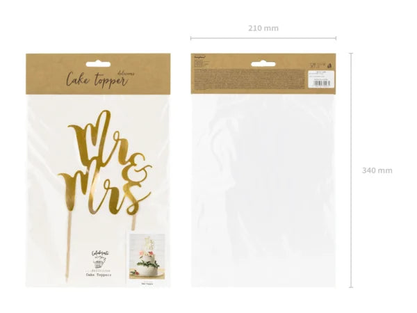 CAKE TOPPER MR&MRS GOLD (25.5CM)