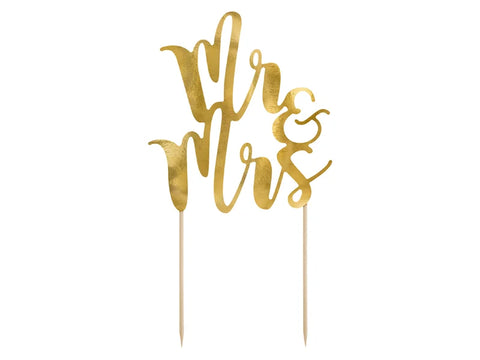 CAKE TOPPER MR&MRS GOLD (25.5CM)