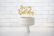 CAKE TOPPER HAPPY BIRTHDAY BLACK (22.5CM)