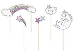 CAKE TOPPER UNICORN MIX (13/23.5CM - 1PKT/5PC)