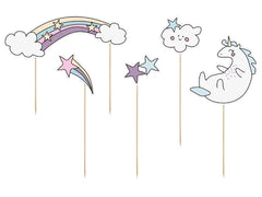 CAKE TOPPER UNICORN MIX (13/23.5CM - 1PKT/5PC)