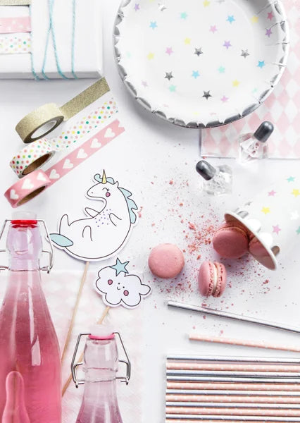 CAKE TOPPER UNICORN MIX (13/23.5CM - 1PKT/5PC)