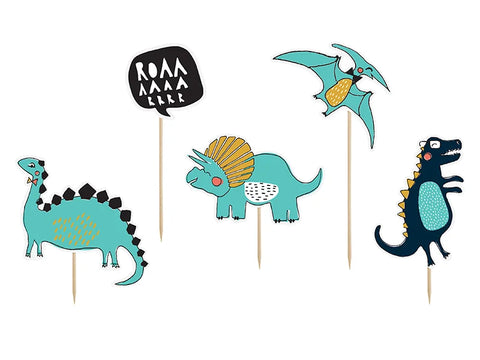 CAKE TOPPER DINOSAURS MIX (10.5/20CM - 1PKT/5PC)