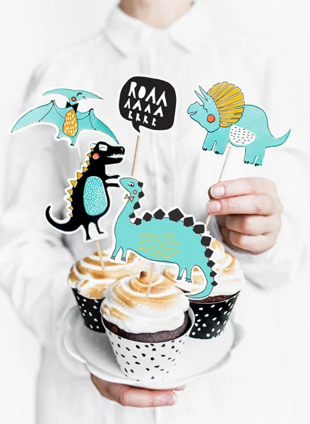 CAKE TOPPER DINOSAURS MIX (10.5/20CM - 1PKT/5PC)