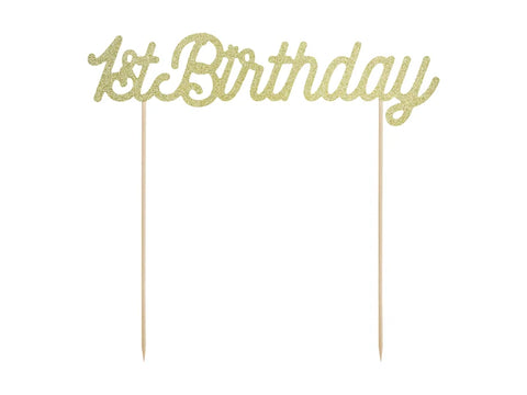 CAKE TOPPER 1ST BIRTHDAY GOLD (20CM)