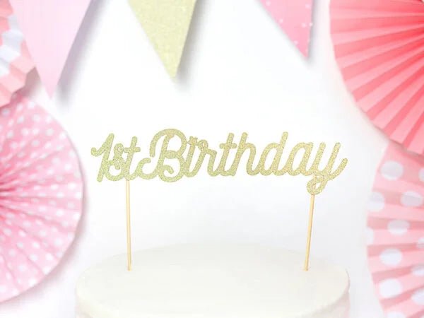 CAKE TOPPER 1ST BIRTHDAY GOLD (20CM)
