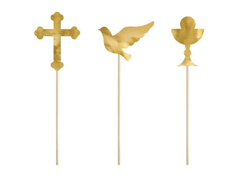 CAKE TOPPER FIRST COMMUNION (26.5-31.5CM - 1PKT/6PC)