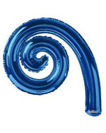 Solid Blue 5-pack Kurly Spiral Foil 14" in