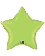 2 Star Shaped Foil Balloon 18" in each. Lime Green