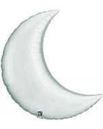 Silver Moon Shaped Metallic Foil Balloon - 9