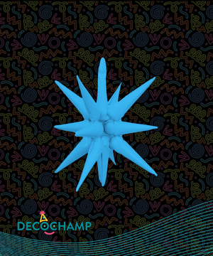 Neon Blue Starburst Balloon 22" (Single Pack)