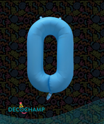 DecoNumber Neon Blue "0" - size 34" (Single Pack)