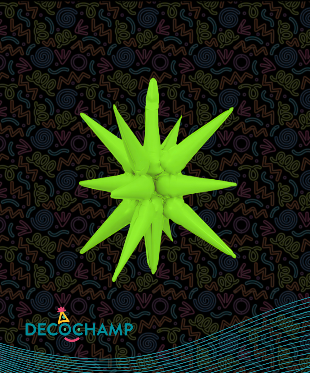 Neon Green Starburst Balloon 22" (Single Pack)