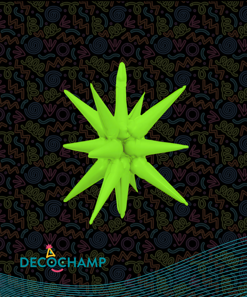 Neon Green Starburst Balloon 22" (Single Pack)