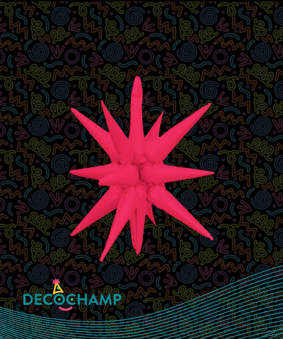 Neon Red Starburst Balloon 22