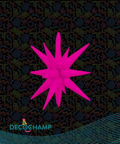 Neon Pink Starburst Balloon 22