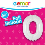 Number 0 White - 34" in