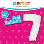 Number 7 White - 34" in