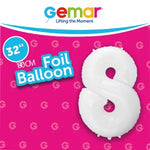 Number 8 White - 34" in
