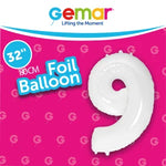 Number 9 White - 34" in