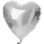 2 Heart Shaped Foil Balloon 18" in. Metallic Silver