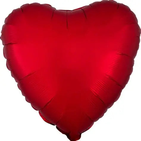 Satin Luxe Sangria Matte Heart 18" Single Pack