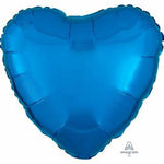 2 Heart Shaped Foil Balloon 18" in. Chrome Blue