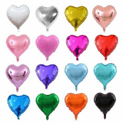 2 Heart Shaped Foil Balloon 18" in (Choose your color)