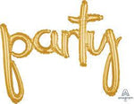 Party Gold Script Foil Balloons - 39" in