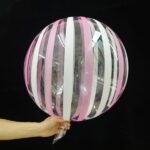 Pink and Blue Stripes Bubble Balloon Printed