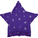 2 Star Shaped Foil Balloon 18" in each. Purple Sparkle