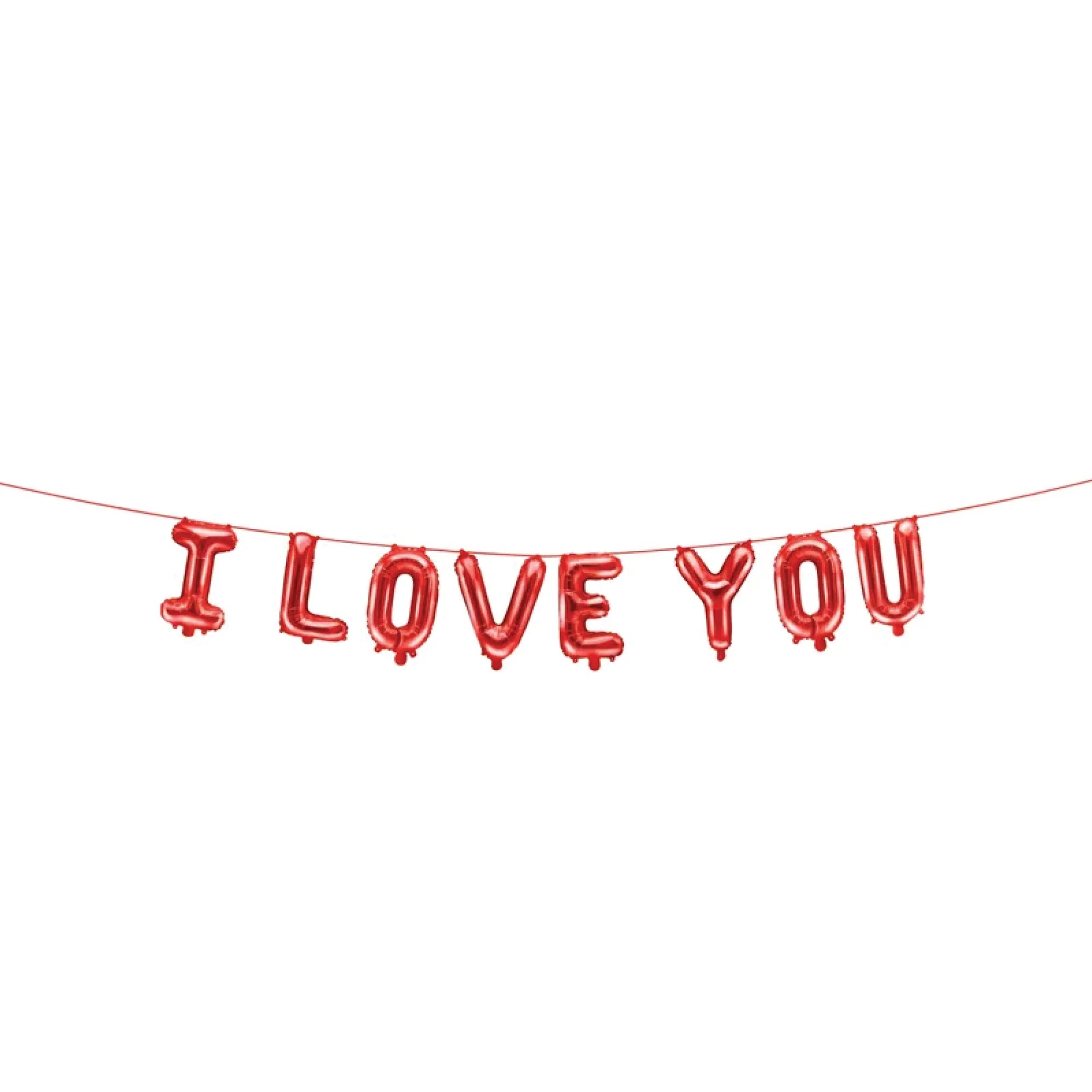 Red I Love You Banner Foil Balloon- 8.5ft.