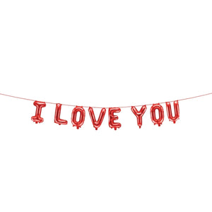 Red I Love You Banner Foil Balloon- 8.5ft.