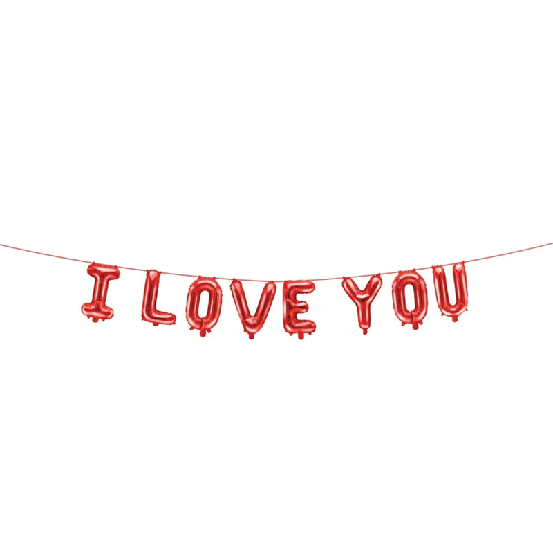 Red I Love You Banner Foil Balloon- 8.5ft.