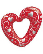 Heart & Filigree Foil Balloon - 42" in each. Red