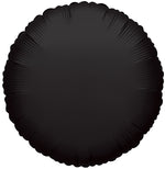 Black Solid Round Mylar - Single Pack 18"