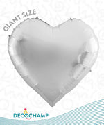 Silver DecoHeart Balloons 68"