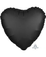 2 Onyx Satin Luxe Heart Anagram 18"