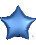 Blue Satin Star Shaped Foil Balloon 18