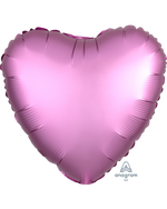2 Flamingo Satin Luxe Heart Anagram 18"