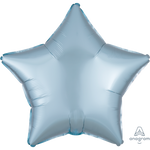 Pastel Blue Satin Star Shaped Foil Balloon 18