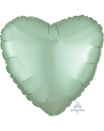 2 Mint Pastel Satin Luxe Heart Anagram 18"