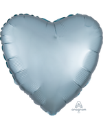 2 Blue Pastel Satin Luxe Heart Anagram 18"