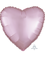 2 Pink Pastel Satin Luxe Heart Anagram 18"