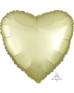 2 Yellow Pastel Satin Luxe Heart Anagram 18"