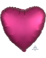 2 Pomegranate Satin Luxe Heart Anagram 18"