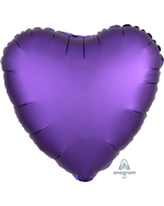 2 Purple Royale Satin Luxe Heart Anagram 18"
