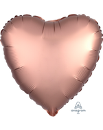 2 Rose Cooper Satin Luxe Heart Anagram 18"